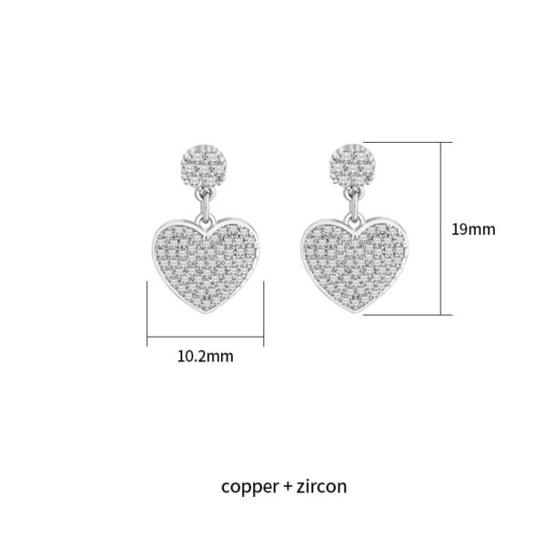 Sparkling Copper Heart Shaped Cubic Zirconia Earrings