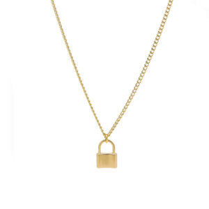 Statement Lock Pendant Necklace for Women in Gold or Silver Tone