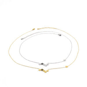 Modern Stainless Steel Star Necklace in Gold and Silver Tones