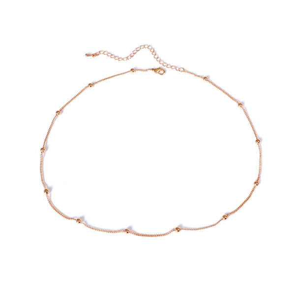 Minimalist Copper Dainty Bead Necklace in Gold or Silver Tone