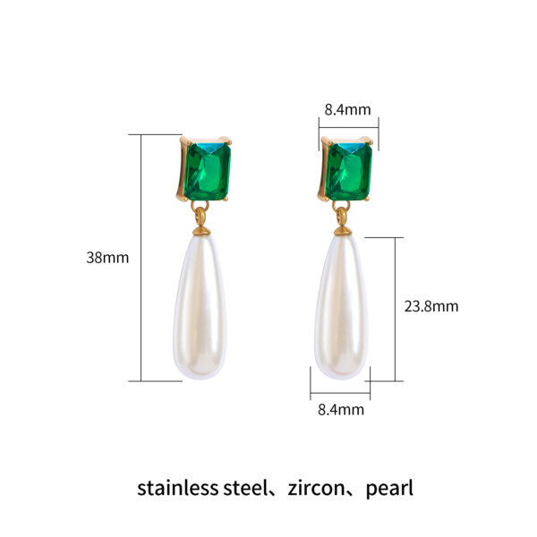 Elegant Teardrop Pearl Earrings with Dazzling Cubic Zirconia