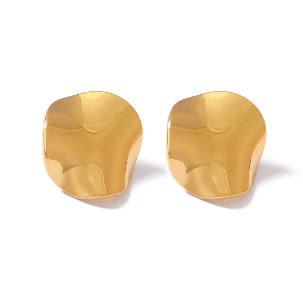 Minimalist Sculptural 18K Gold Plated Stainless Steel Earrings