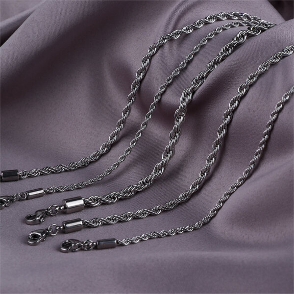 Stainless Steel Rope Chain Bracelets for Men and Women