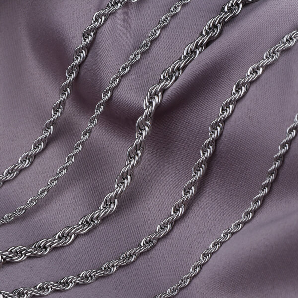 Stainless Steel Rope Chain Bracelets for Men and Women
