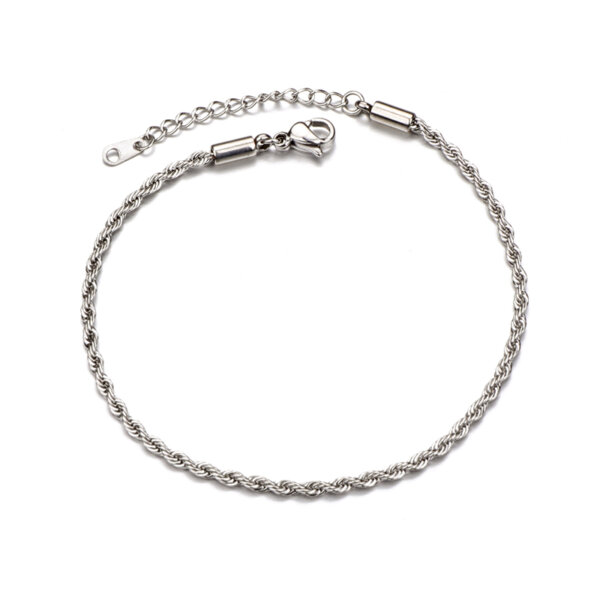 Stainless Steel Rope Chain Bracelets for Men and Women