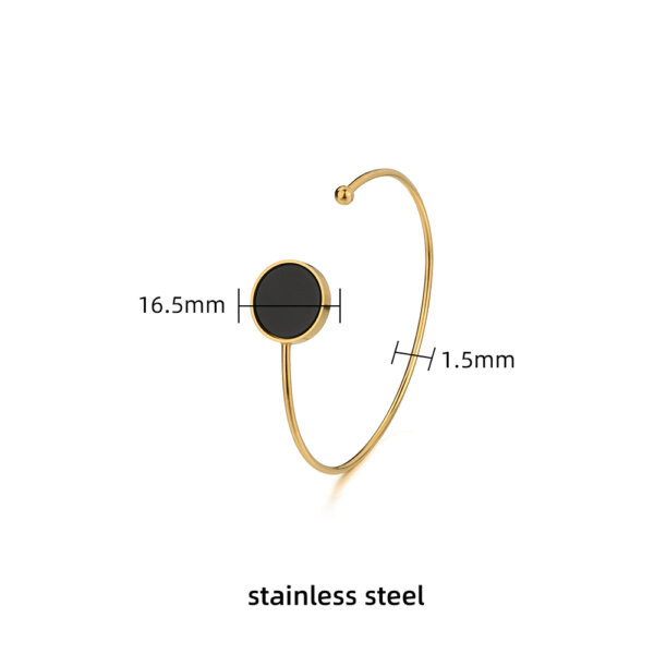 Elegant Natural Stone 18K Gold Plated Stainless Steel Bangle Bracelets