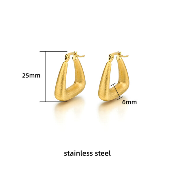 18K Gold Plated Earrings Set with Brushed and Matte Textures