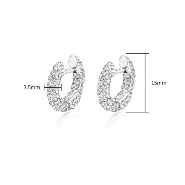 Sparkle Zirconia Huggie Earrings in Gold and Rhodium Plating