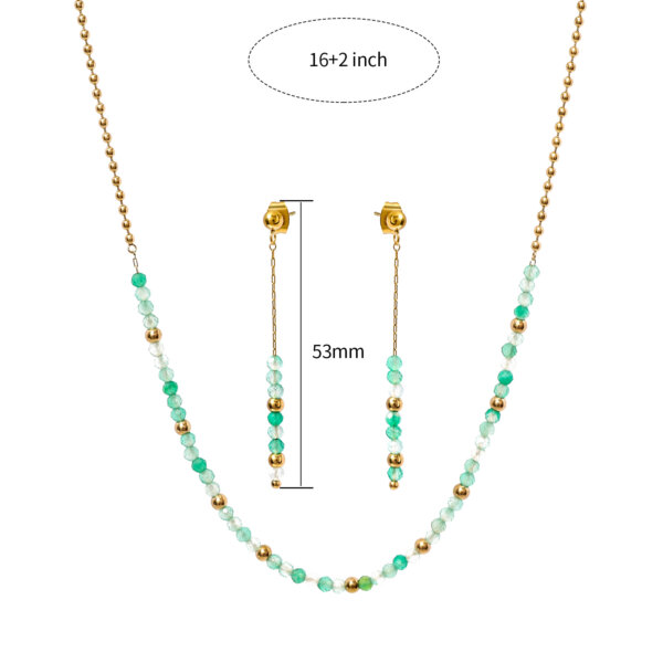 Exquisite 18K Gold Plated Stainless Steel Natural Stone Jewelry Sets
