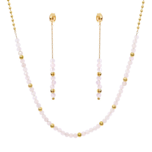 Exquisite 18K Gold Plated Stainless Steel Natural Stone Jewelry Sets