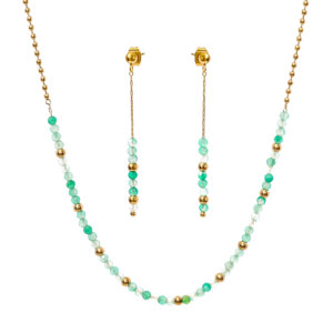 Exquisite 18K Gold Plated Stainless Steel Natural Stone Jewelry Sets