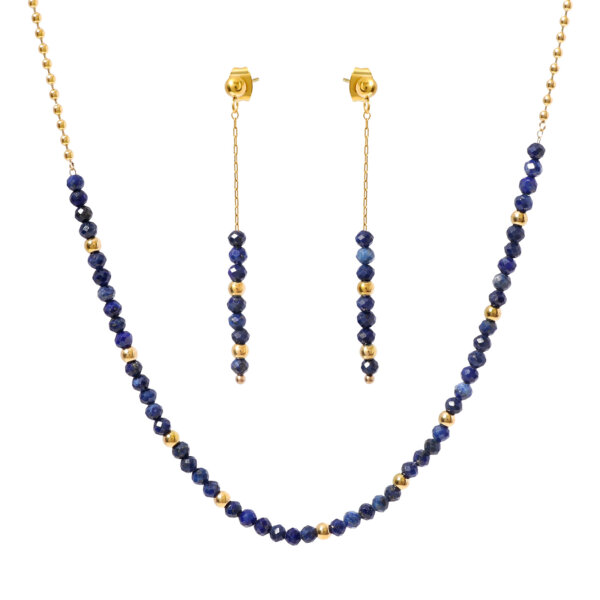 Exquisite 18K Gold Plated Stainless Steel Natural Stone Jewelry Sets