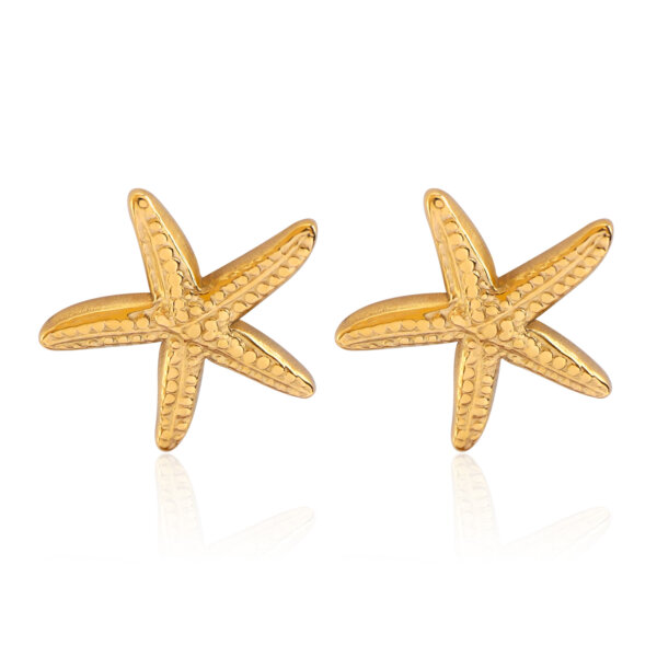 Ocean Inspired Elegance Gold Plated Starfish Stud Earrings