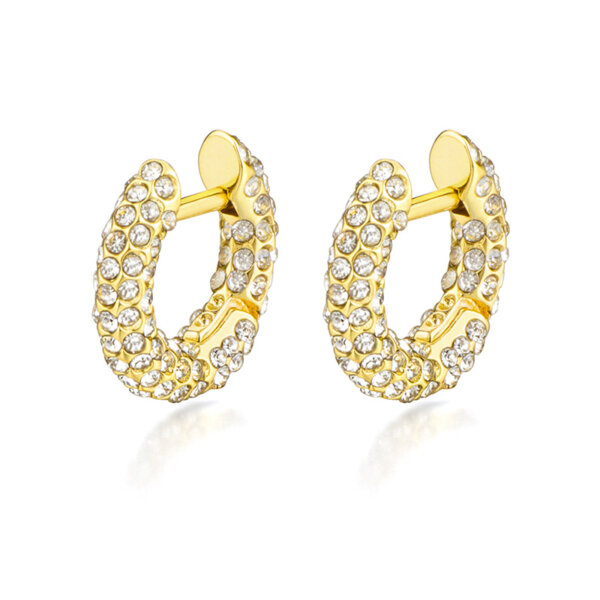 Sparkle Zirconia Huggie Earrings in Gold and Rhodium Plating
