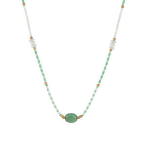 Boho Handmade Natural Stone Necklaces with Colorful Beads