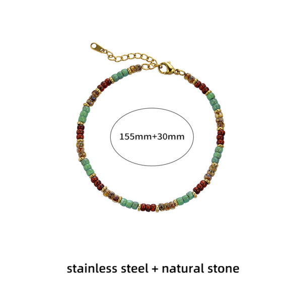 Colorful Boho Czech Seed Bead Bracelet with 18K Gold Plated Accents