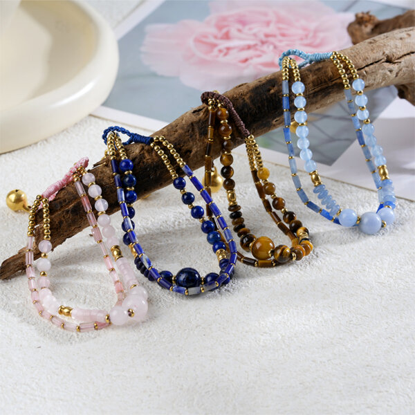 Bohemian Double Layer Natural Stone Beaded Bracelet Collection