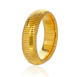 Flexible Chunky 18K Gold Plated Stainless Steel Bangle Set