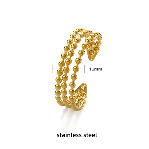 Triple Row Stainless Steel Cuff Bracelet in Gold or Silver Color