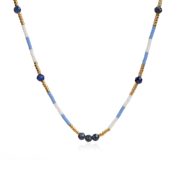 Handmade Natural Stone Bead Necklace With Miyuki Seed Beads