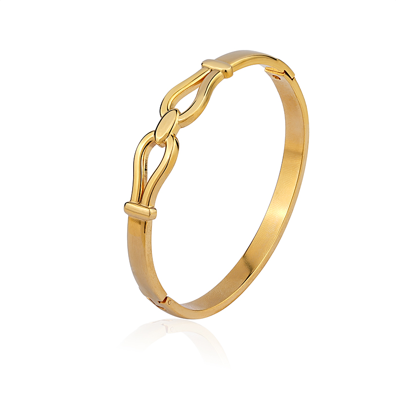 Elegant Stainless Steel Cuff Bangle Bracelet in Gold and Silver