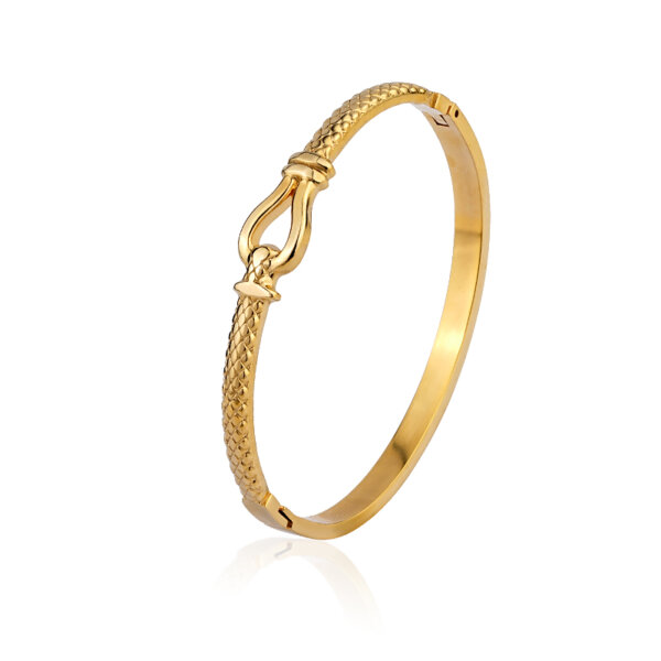 Justop Fashion Jewelry | Elegant Stainless Steel Cuff Bangle Bracelet in Gold and Silver