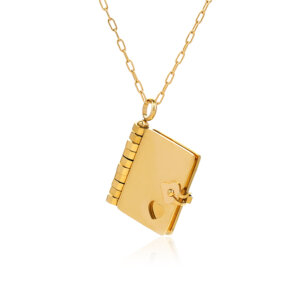 Stainless Steel Mini Book Locket Necklace with Hidden Pages