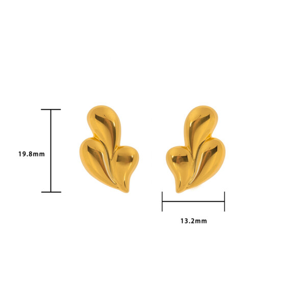 Justop Fashion Jewelry | 18k Gold Plated Stainless Steel Sculptural Stud Earrings Set