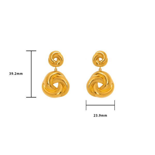 Trendy Stainless Steel Gold Earrings in Artistic and Romantic Designs