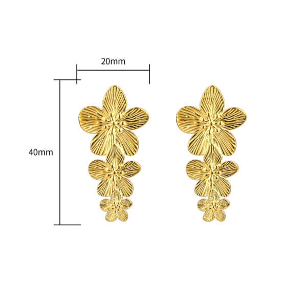 Elegant Gold Floral Statement Earrings Inspired By Heather Blooms