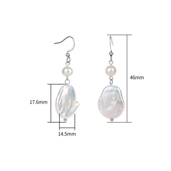 Stainless Steel Hook Freshwater Pearl & Baroque Pearl Earrings