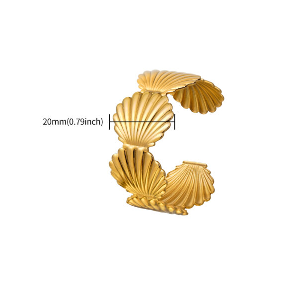 Gold Shell Cuff Bracelet Mermaid Inspired Elegance