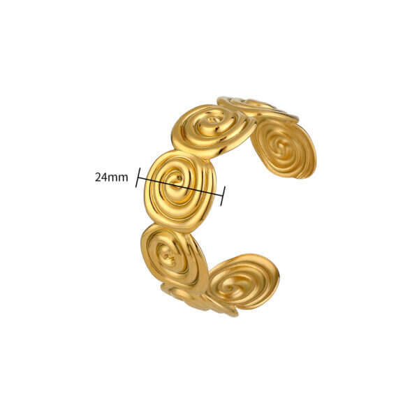 Ocean Inspired 18K Gold Plated Stainless Steel Seashell Cuff Bracelet
