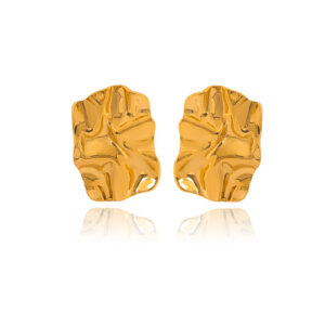Retro Modern 18K Gold Plated Stainless Steel Geometric Stud Earrings Set