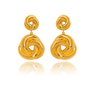 Trendy Stainless Steel Gold Earrings in Artistic and Romantic Designs