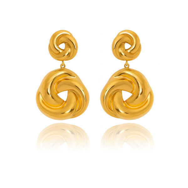 Trendy Stainless Steel Gold Earrings in Artistic and Romantic Designs