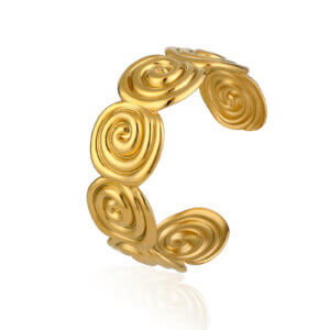 Ocean Inspired 18K Gold Plated Stainless Steel Seashell Cuff Bracelet