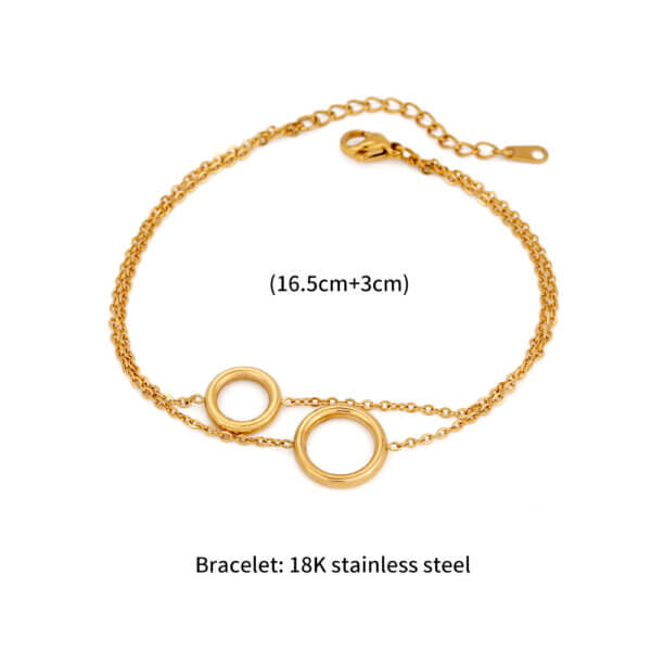 Justop Fashion Jewelry | Minimalist Geometric Gold Plated Bracelet Collection in Stainless Steel