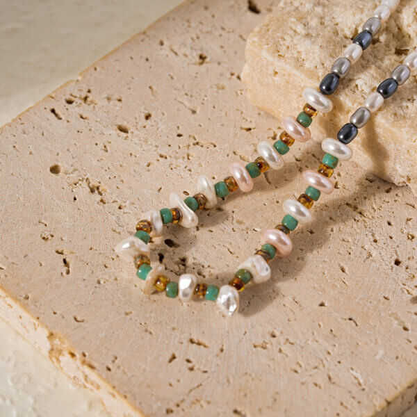 Handmade Irregular Pearl Necklace for Summer and Beach Style