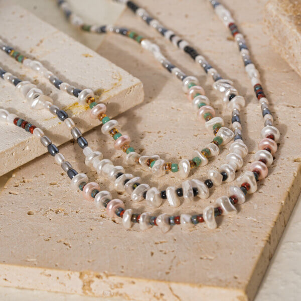 Handmade Irregular Pearl Necklace for Summer and Beach Style