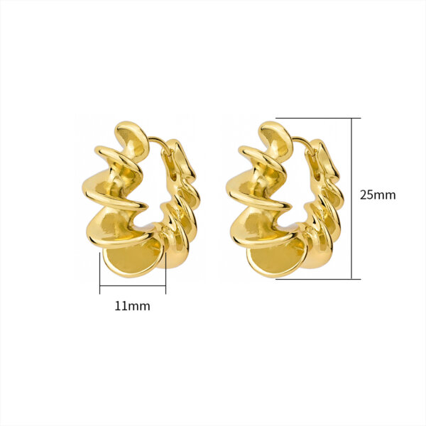 Justop Fashion Jewelry | Modern Geometric Half Hoop Earrings In 18K Gold Plated Copper