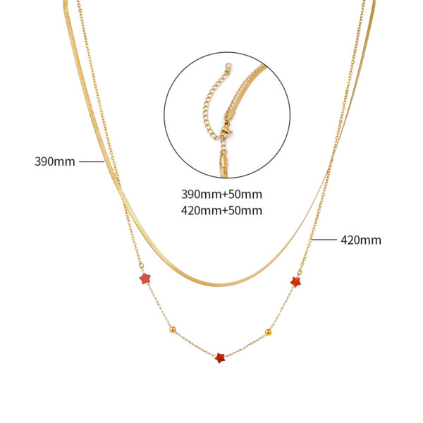 Dainty Gold Layered Necklace Featuring Natural Stone Star Charms