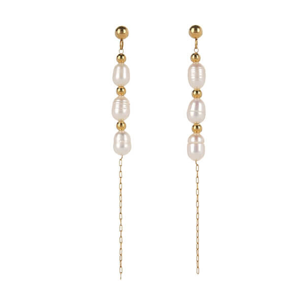 Elegant Freshwater Pearl Jewelry Set in 18K Gold Plating