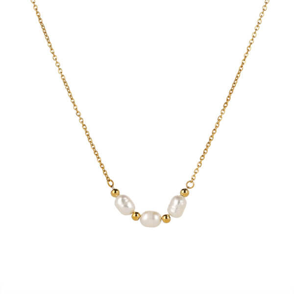 Elegant Freshwater Pearl Jewelry Set in 18K Gold Plating