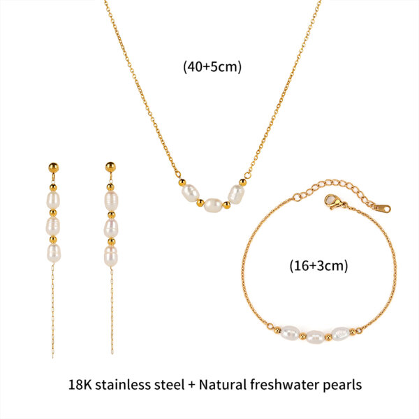 Justop Fashion Jewelry | Elegant Freshwater Pearl Jewelry Set in 18K Gold Plating