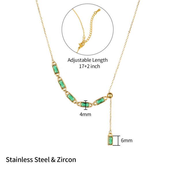 Modern Asymmetric Gold Necklace with Cubic Zirconia Stones