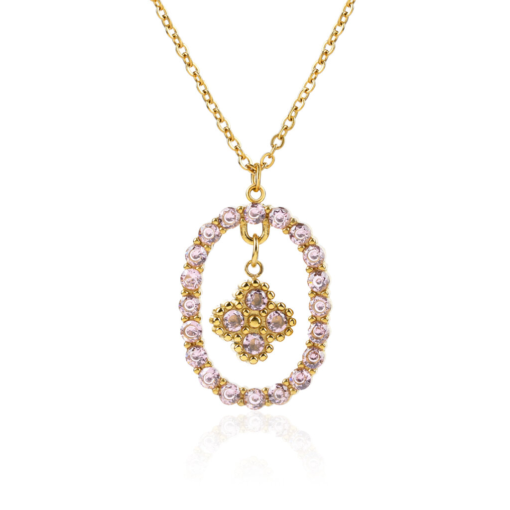 Delicate 18K Gold Plated Stainless Steel Clover Pendant Necklace