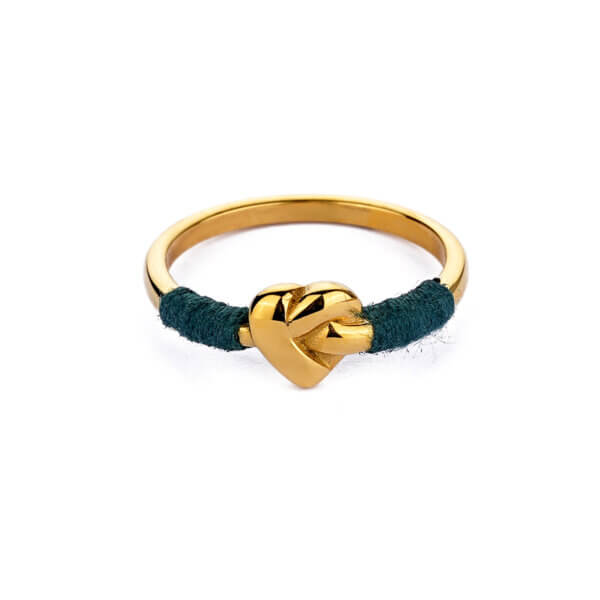 Handcrafted 18K Gold Plated Stainless Steel Thread Wrapped Rings ...