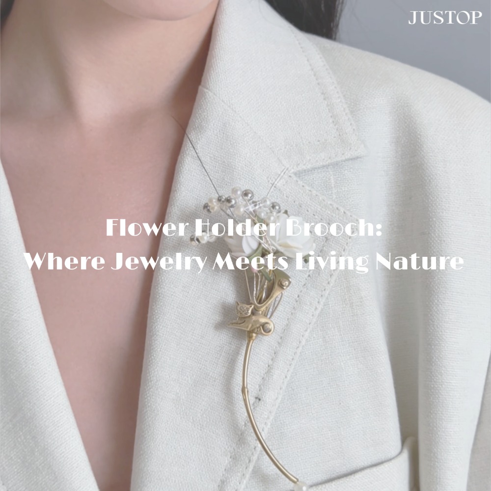 Justop Fashion Jewelry | Flower Holder Brooch: Where Jewelry Meets Living Nature