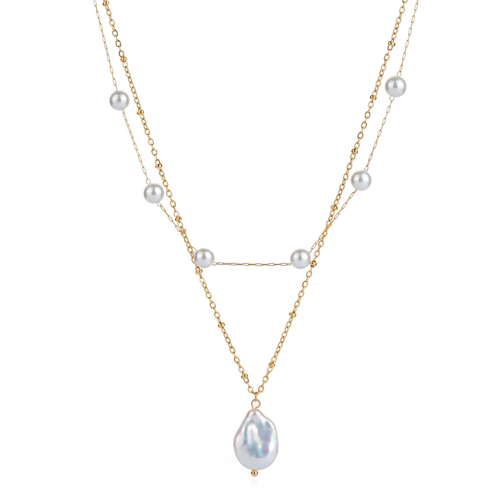 Justop Fashion Jewelry | Double Layer Pearl Necklace Blending Classic Pearls And Modern Lines Justop Fashion Jewelry|Double Layer Pearl Necklace Blending Classic Pearls And Modern Lines